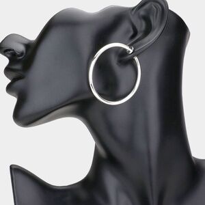 Hard to find Clip On Hoop Earrings 2" Smooth HypoAllergenic